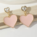 Sweet And Cute Girl Double Peach Heart Earrings