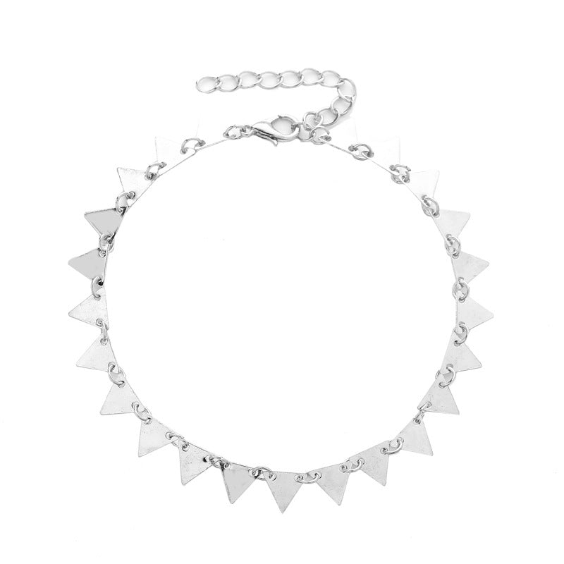 Geometric Triangle Retro Beach Chain Anklet