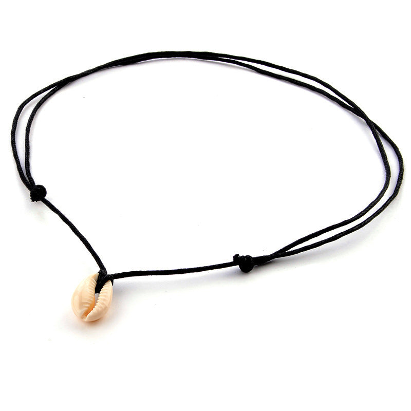 Shell Pendant Simple Long Section Adjustable Drawstring Necklace Women's Necklace Short Necklace