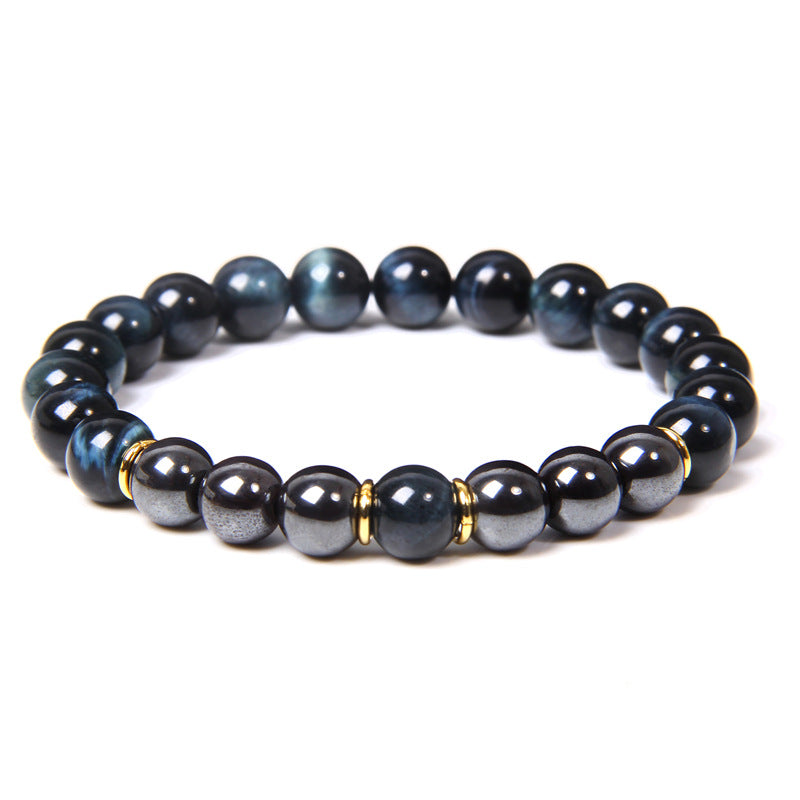 Black Gallstone Bracelet Tiger Eye Energy Fitness Men's Gift Jewelry