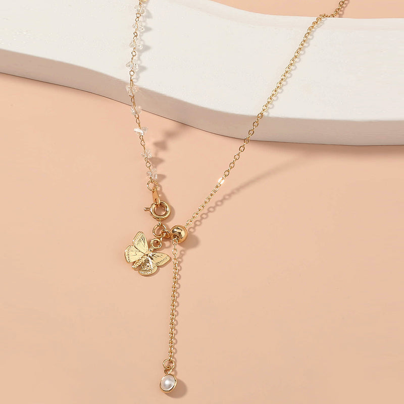 Shortened chain of Collarbone Butterfly Necklace