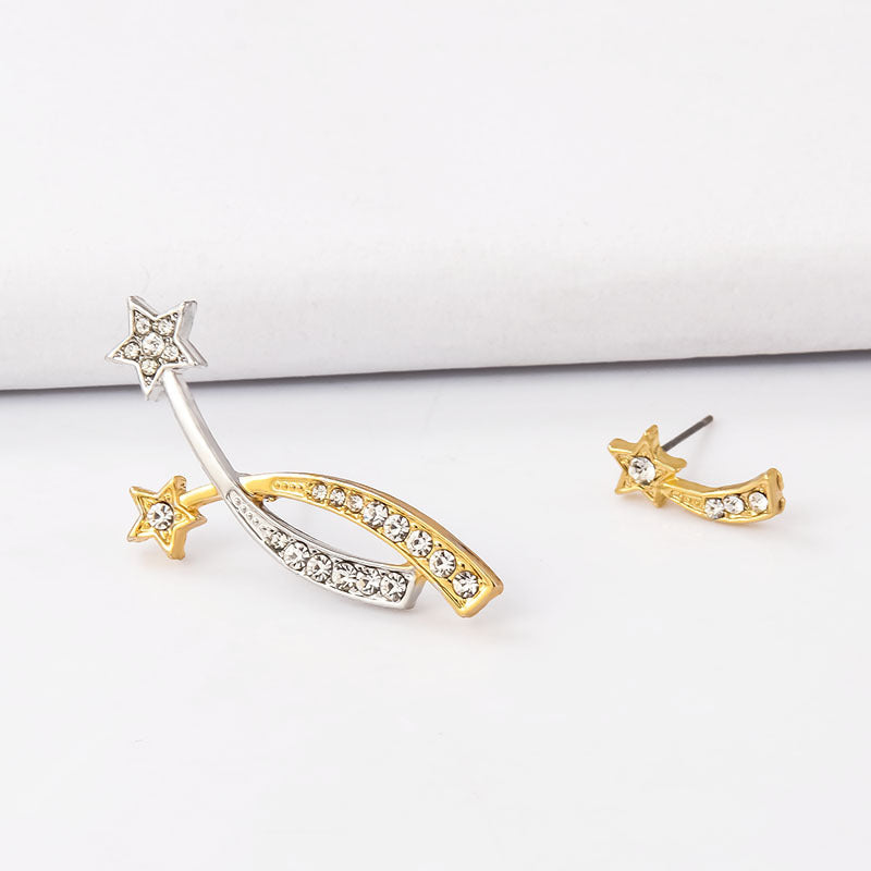 Female Earrings Asymmetric Star Comet