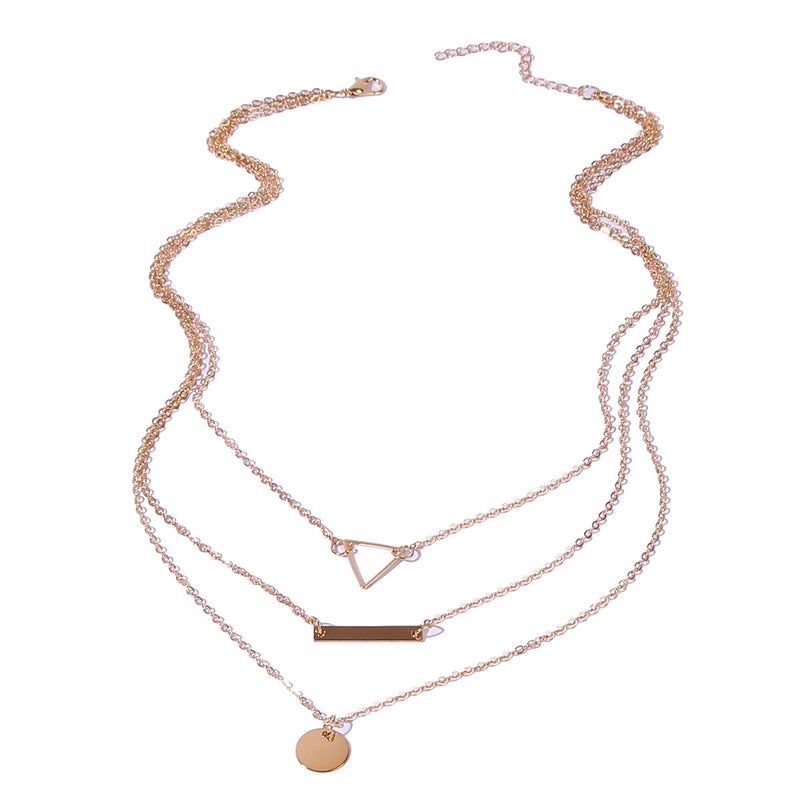 Geometric Pendant Necklace Simple Multilayer Clavicle Chain