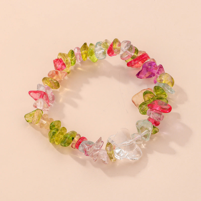 Fashion Irregular Color Stone Butterfly Bracelet