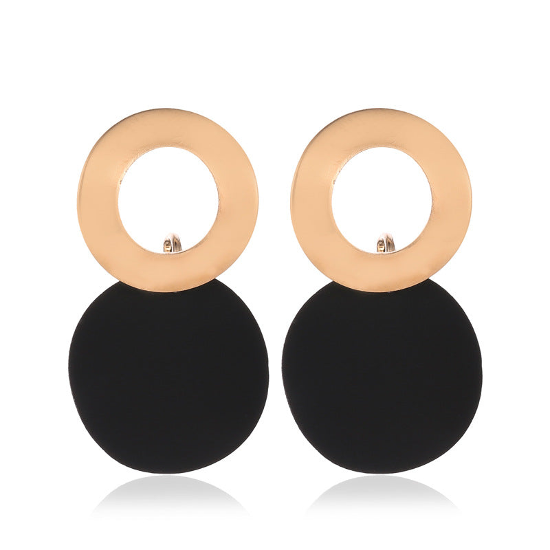 European And American Geometric Earrings Simple Three-dimensional