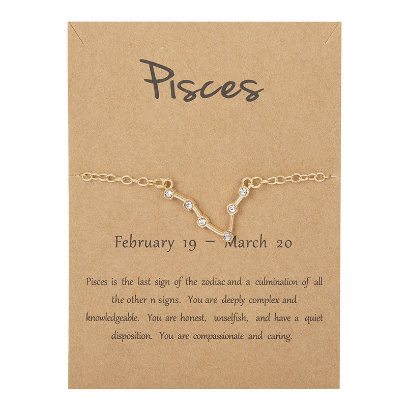 Women's Twelve Constellation Chain Bracelet In Paper Card