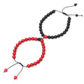 Alloy Men's Obsidian Bead Student Couple Bracelet