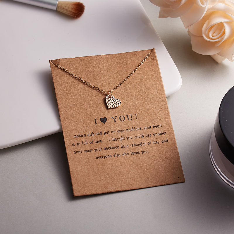 Women's Fashion Paper Card Love Alloy Necklace