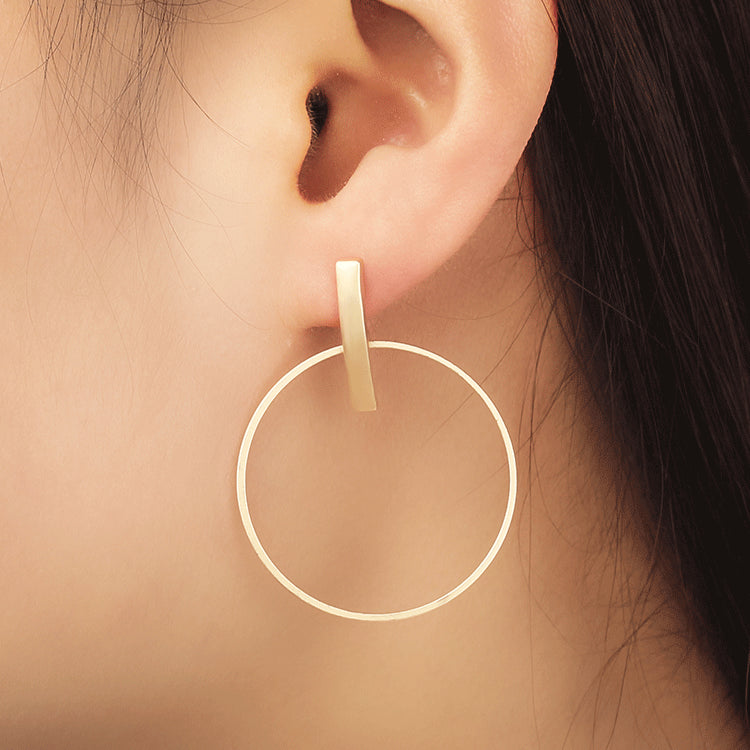 Simple Temperament Big Circle Female Earrings