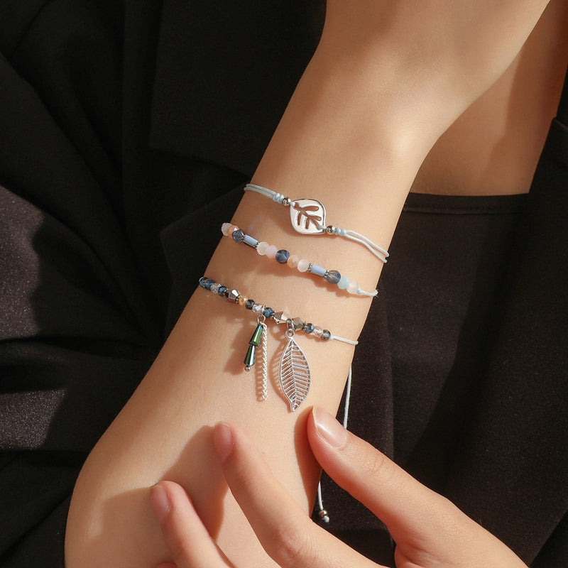 Flower Bee Butterfly Color Bead Five-Pointed Star Tassel Anklet