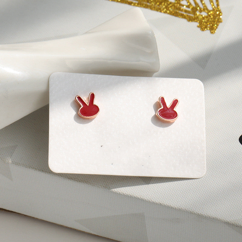 Silver Needle Korean Minimalist Style Exquisite Cute Bunny Earrings