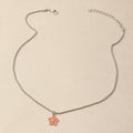 Alloy Drip Oil Flower Necklace Round Bead Clavicle Chain