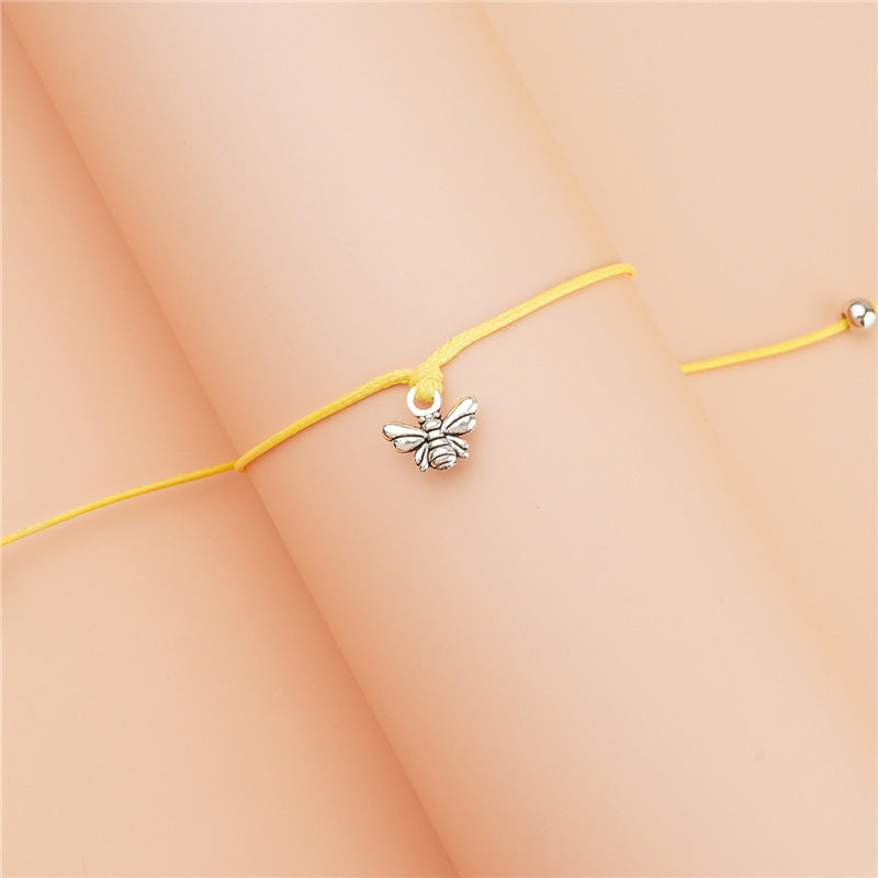 Cartoon Little Bee Women's Adjustable Braided Bracelet