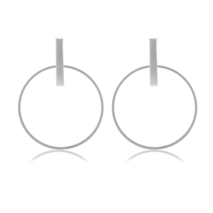 Simple Temperament Big Circle Female Earrings