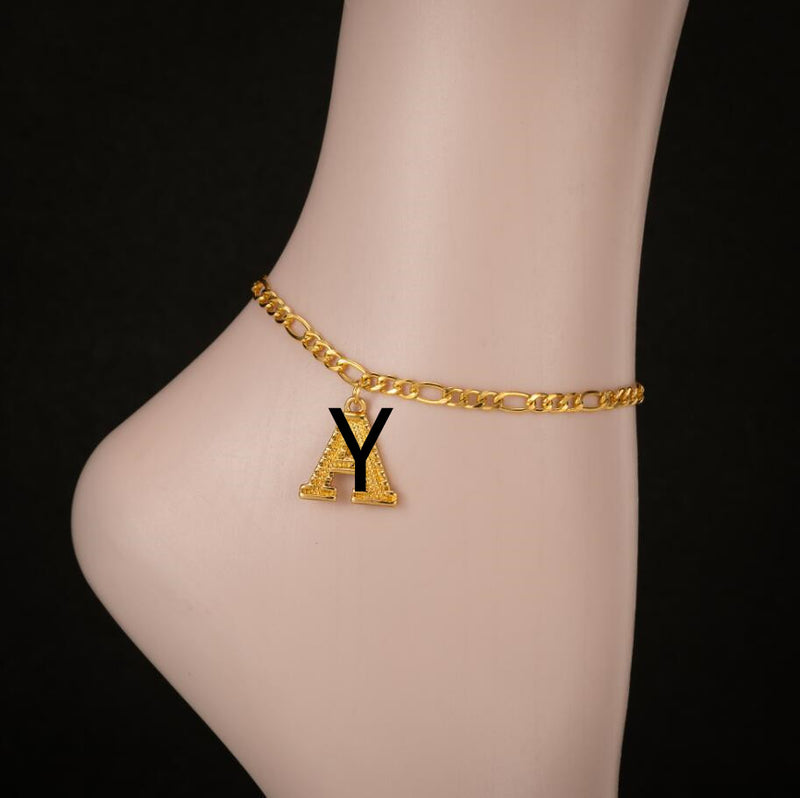 Gold-plated 18K26 English Uppercase Letter Anklet Environmental Protection