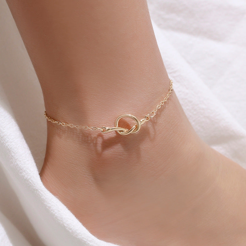 Geometric Knot Couple Anklet