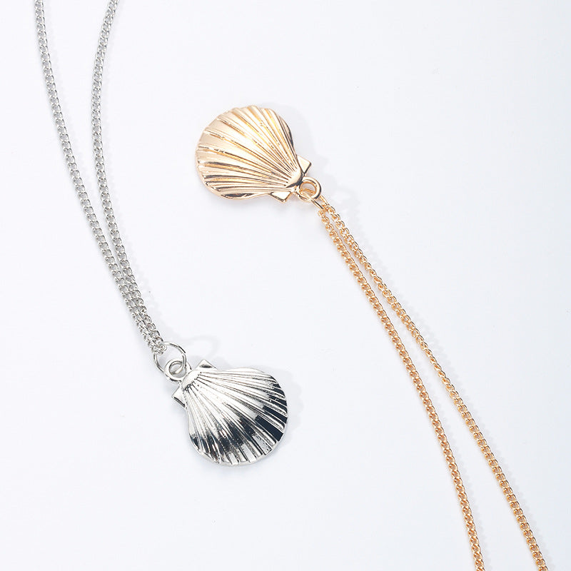 Glossy Shell Necklace Short Scallop Pendant Clavicle Chain