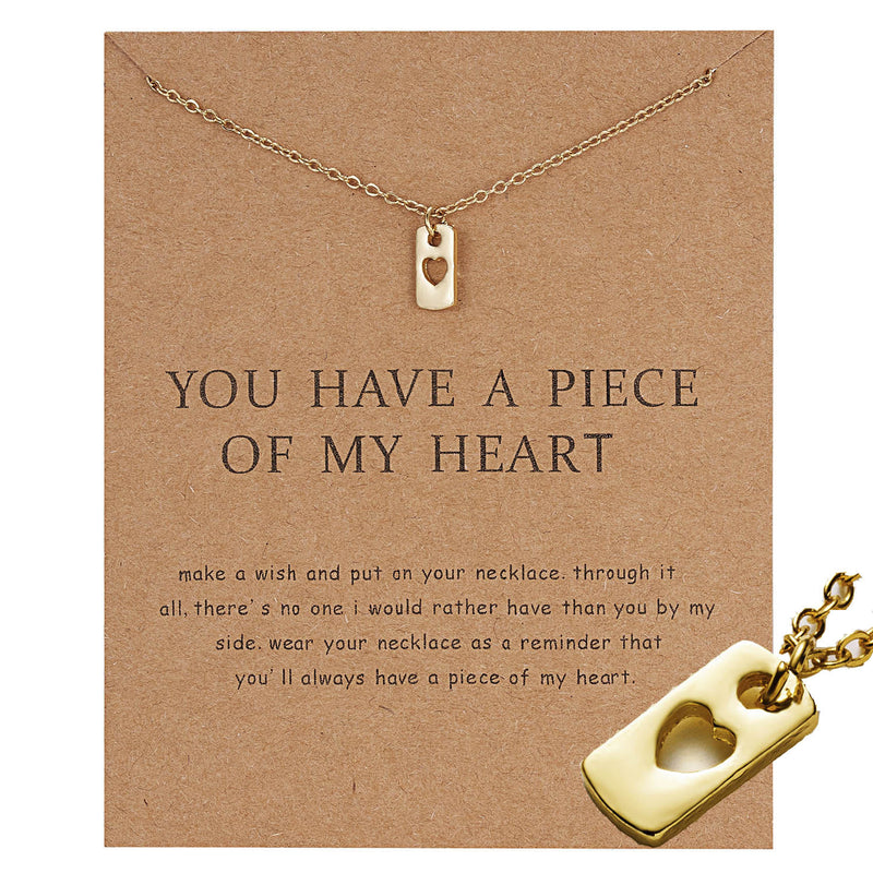 You Have A Piece Of My Heart Heart Alloy Paper Card Necklace