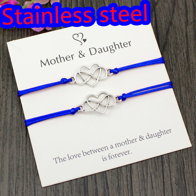 Heart Shaped Wax Wire Braided Bracelet