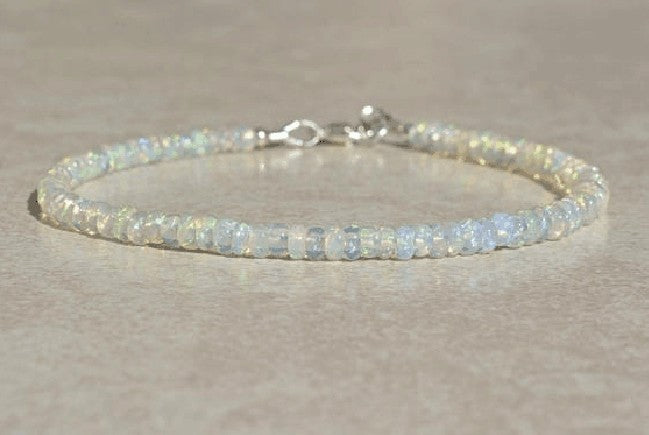 Natural Opal Loose Beads Hand-knitted Bracelet