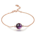 Rose Gold Bracelet Women Imitation Natural Amethyst Streamer