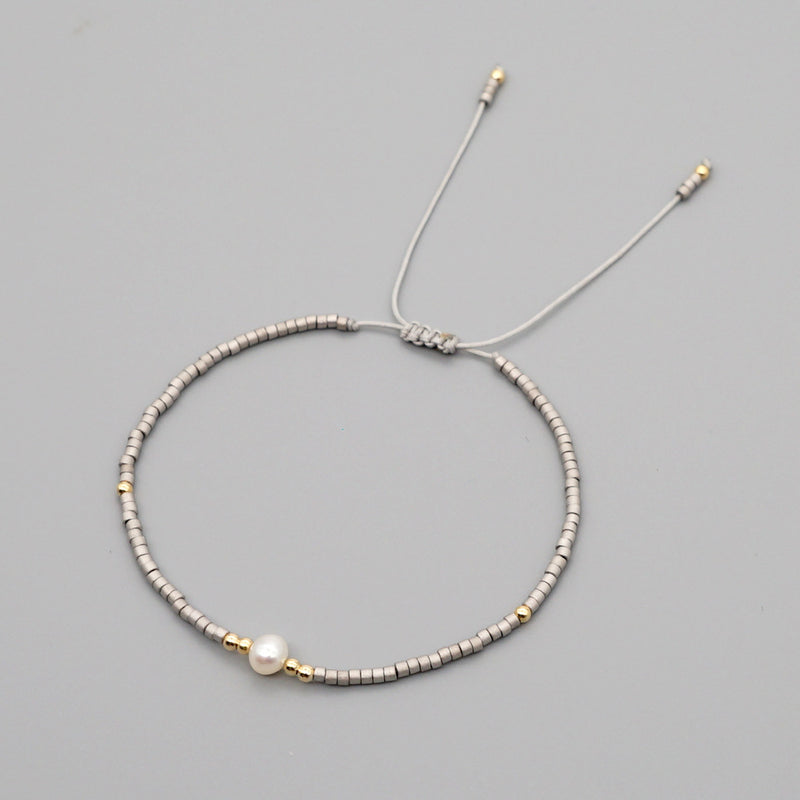 Handwoven Natural Freshwater Pearl Small Bracelet