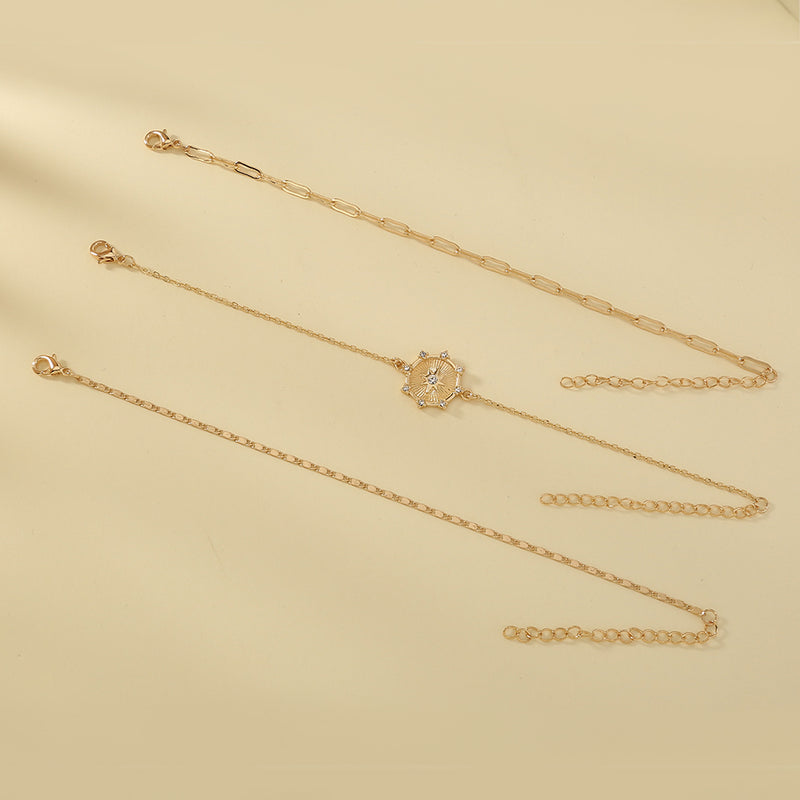 Stylish Lady multi-layer Bracelet, Internet celebrities Ins six-pointed star diamond inlay can be matched with jewelry