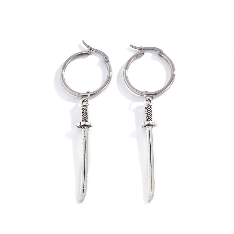 Wind Versatile Sword Handle Earrings Personality