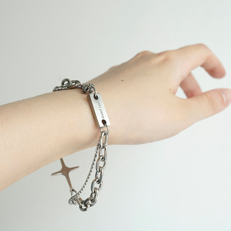 The New Four-pointed Star Box Luck Double Layered Bracelet