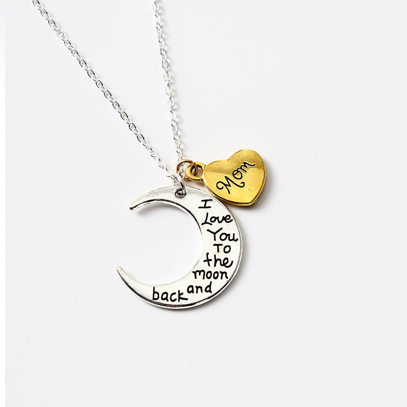 Moon Love English Pendant Necklace