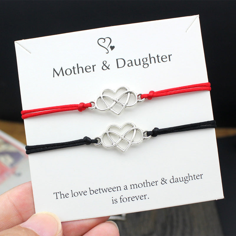 Heart Shaped Wax Wire Braided Bracelet