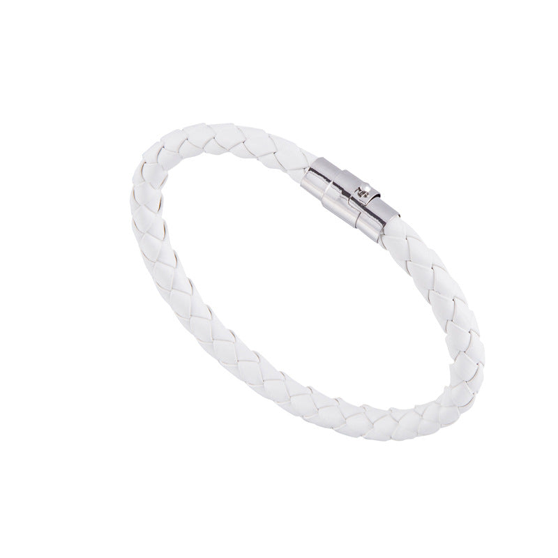 Woven Bracelet Studded Leather Couple Bracelet
