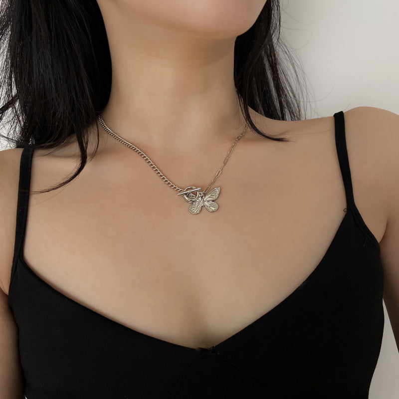 Popular Elements Necklace Simple Butterfly Single Layer Necklace