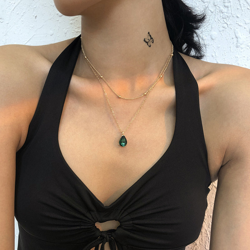 Geometric Simple Retro Double Clavicle Chain