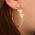 Triangle Hollow Circle Round Earrings