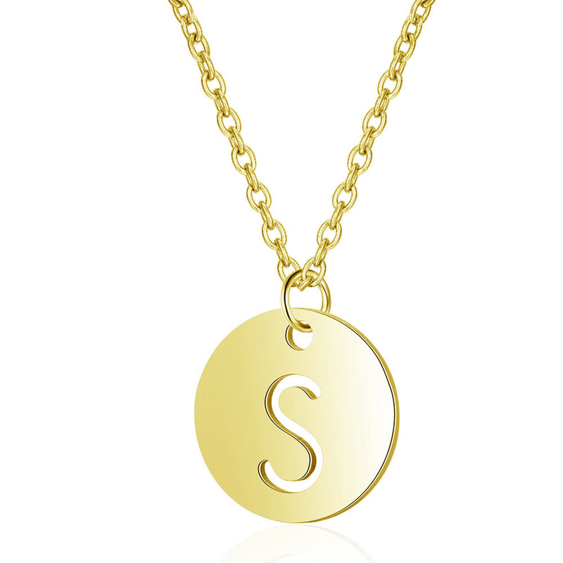 Initial Stylish Stainless Steel Pendant Necklace