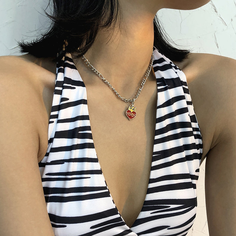 New Love Flame Simple Personality Necklace