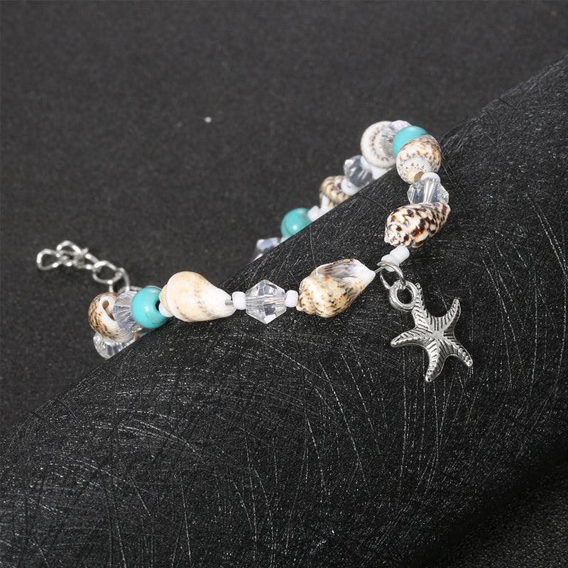 Beach Pendant Starfish Pearl Vintage Anklet