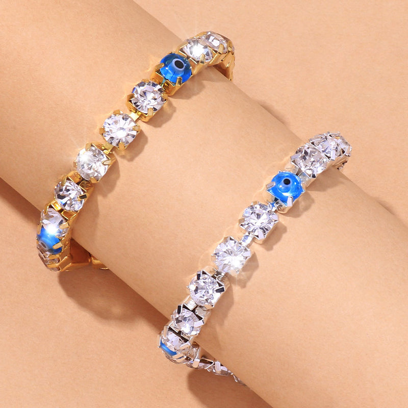 European And American Fashion Accessories Full Diamond Devil's Eye Anklet