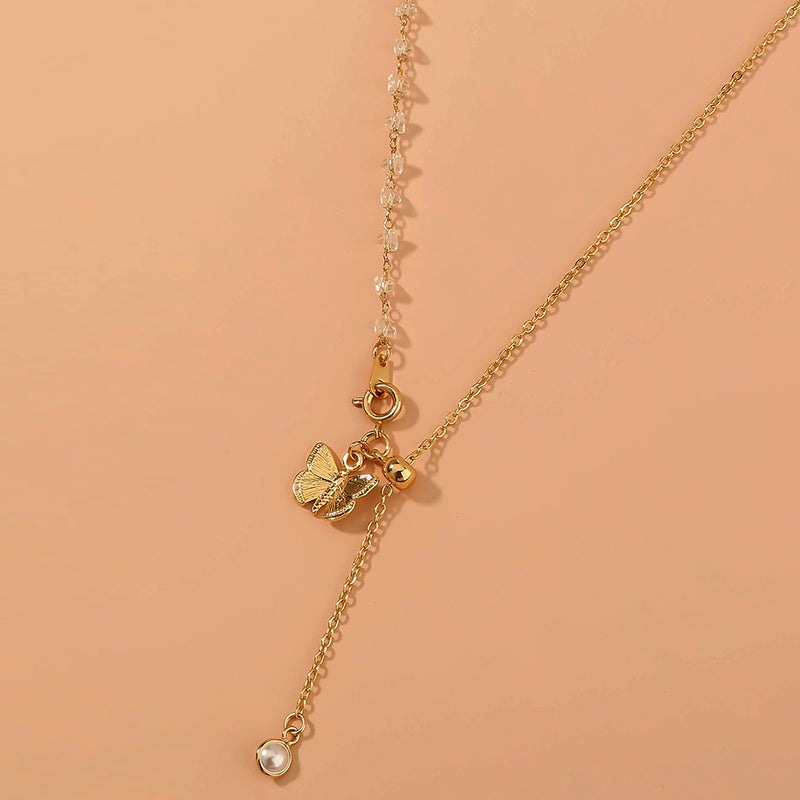 Shortened chain of Collarbone Butterfly Necklace