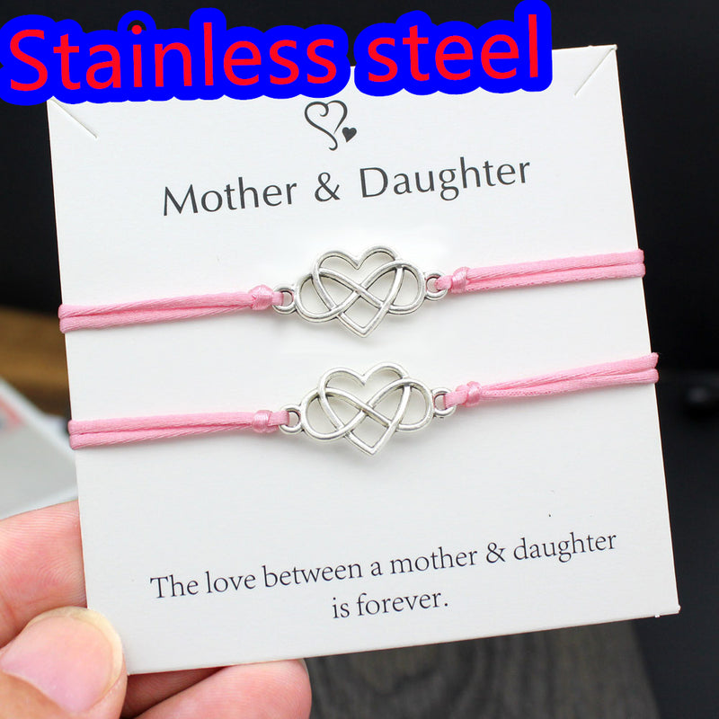 Heart Shaped Wax Wire Braided Bracelet