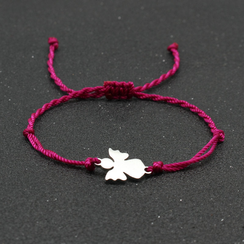 Stainless Steel Little Angel Bracelet Hand Woven Simple Adjustable