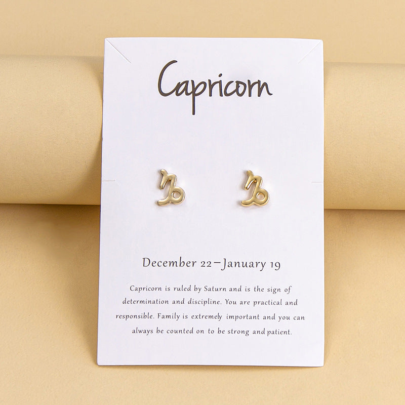 Twelve Constellation Earrings Gold And Silver 12 Zodiac