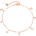 Star And Moon Transport Titanium Steel Anklet