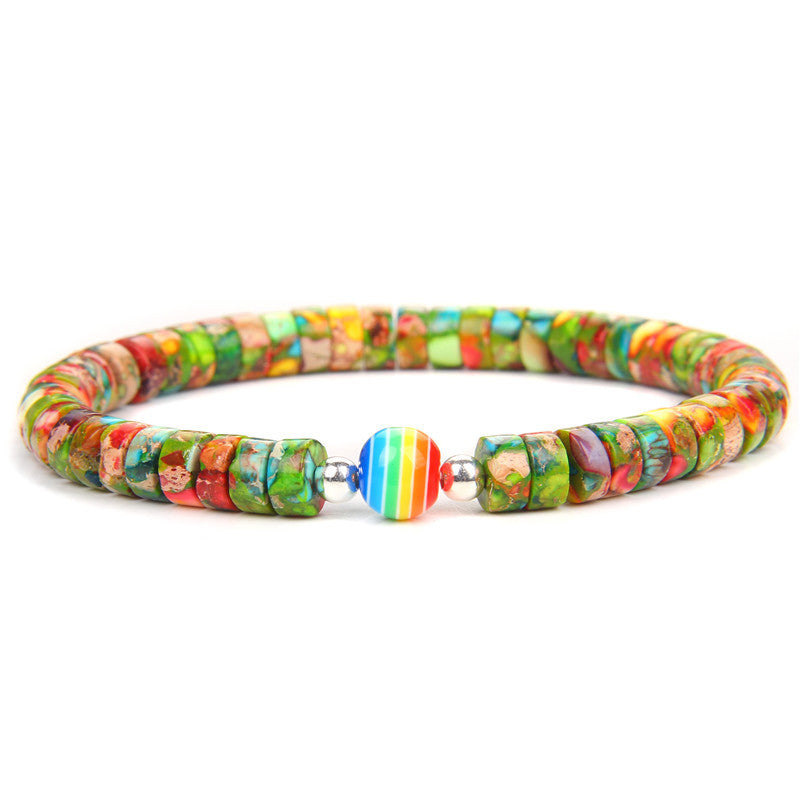 Men's Natural Imperial Stone Spacer Bracelet