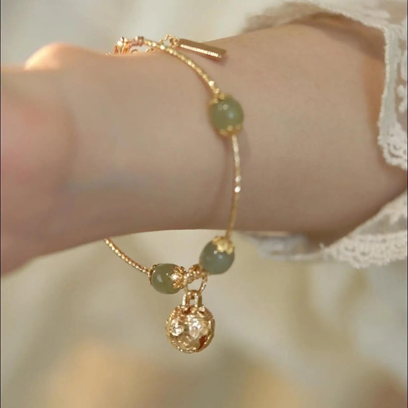 Court Designed Hetian Yu Bell Bracelet