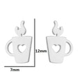 Love Ear Studs Electroplating Star Music Note Simple Geometric Stainless Steel Stud Earrings