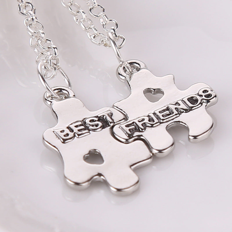 Fashion Two-petal Puzzle Pendant Necklace Sweater Chain