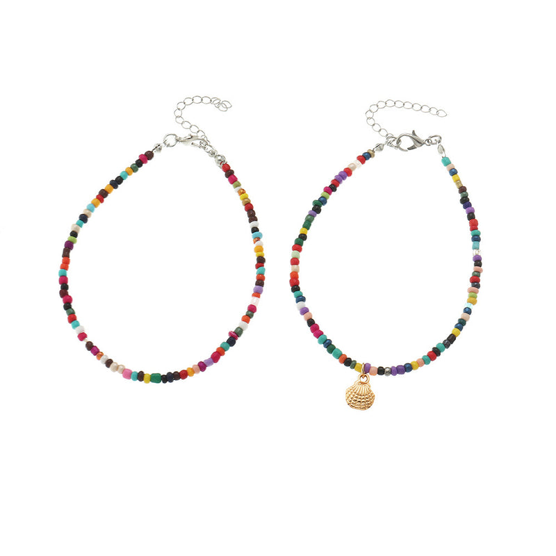 Bohemian Ethnic Style Colorful Rice Bead Anklet