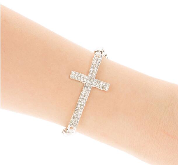 Wish Full Diamond Cross Bracelet Elasticity